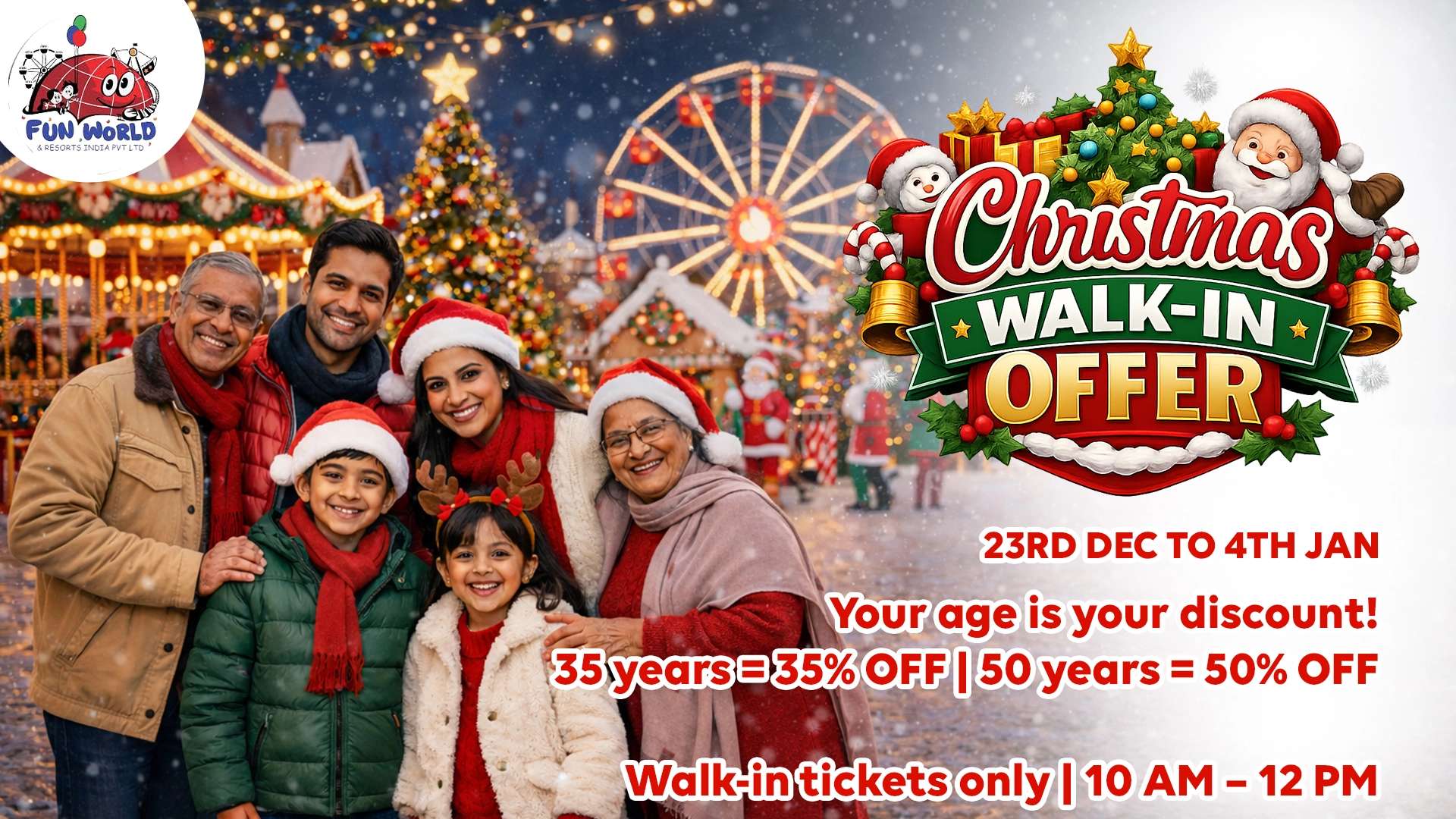Christmas & New Year Walk-In Age Discount Offer